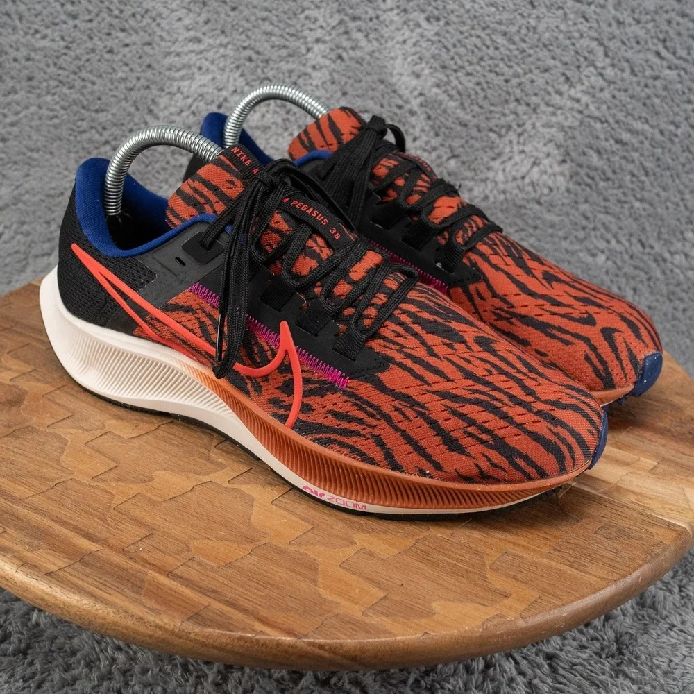 Nike Air Zoom Pegasus 39 Womens Size 9 Orange Black Blue Running Shoes Sneakers